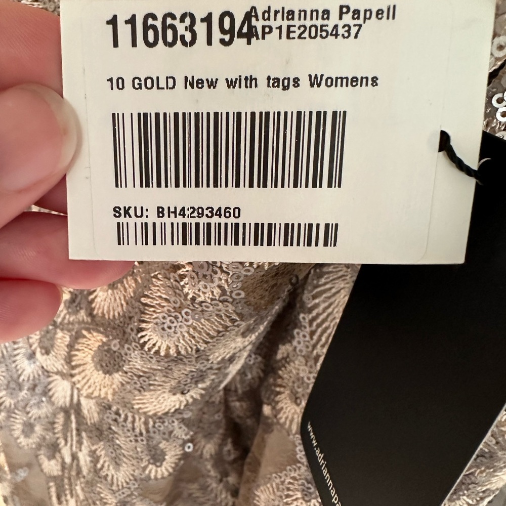 Adrianna Papell Gold Maxi Dress - Picture 8 of 12
